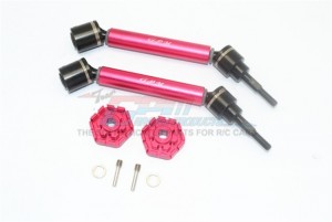 GPM TXMS123HEX HARDEN STEEL ALUMINUM FRONT/REAR ADJUSTABLE CVD DRIVE SHAFT+HEX ADAPTER TRAXXAS MAXX - TXMS123HEX-R