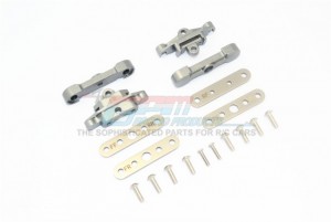 GPM TXMS089FR ALUMINUM FRONT & REAR LOWER ARM TIE BAR MOUNT 1/10 RC TRAXXAS MAXX MONSTER / 1/8 MAXX SLASH 6S - GUN SILVER - TXMS089FR-GS