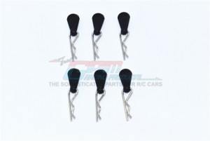 GPM BCM005-BK BODY CLIPS + SILICONE MOUNT FOR 1/5 TO 1/8 MODELS -6PC - BLACK - BCM005-BK